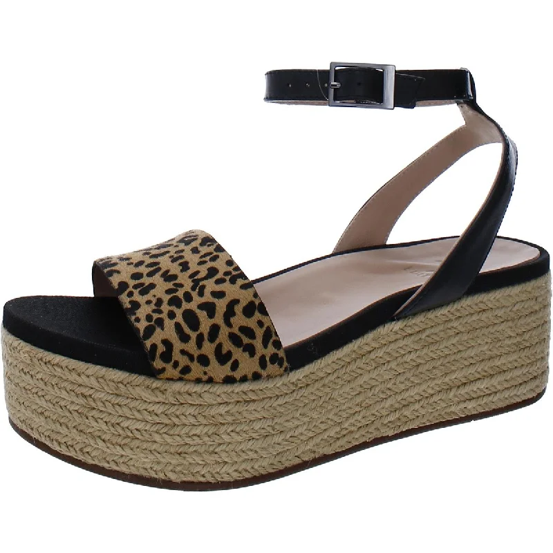 Shock - Absorbing Women's Sandals with a Soft Insole in Black for Active LifestylesJamari 2 Womens Calf Hair Animal Print Platform Sandals