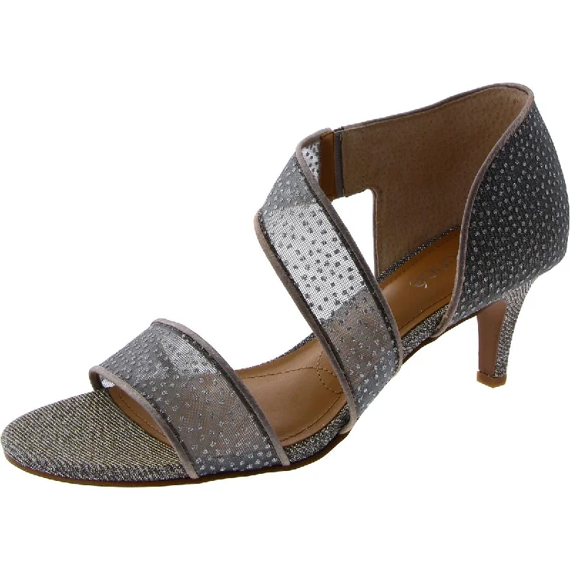 Women's Sandals with a Glitter - Coated Strap in Gold for a Sparkly Summer OutfitJivika  Womens Dressy Slip On Heels