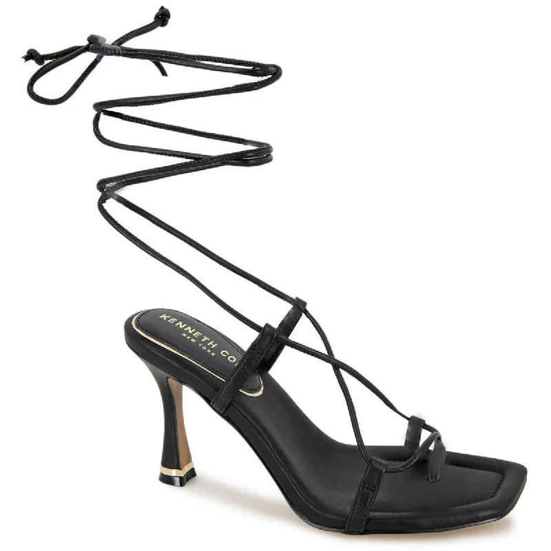 Women's Sandals with a Glitter - Coated Strap in Gold for a Sparkly Summer OutfitKenneth Cole New York Womens Belinda Leather Tie-Up Strappy Sandals