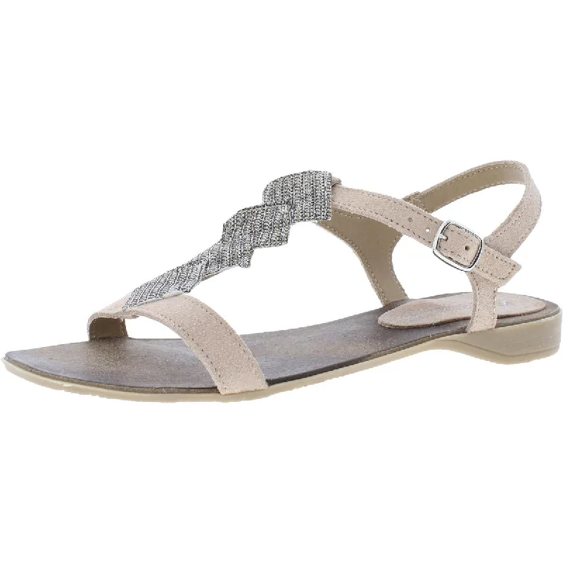 Child - Friendly Women's Sandals with a Secure Buckle in Purple for Moms on the GoLara Collection Womens Oliva Leather Embellished T-Strap Sandals