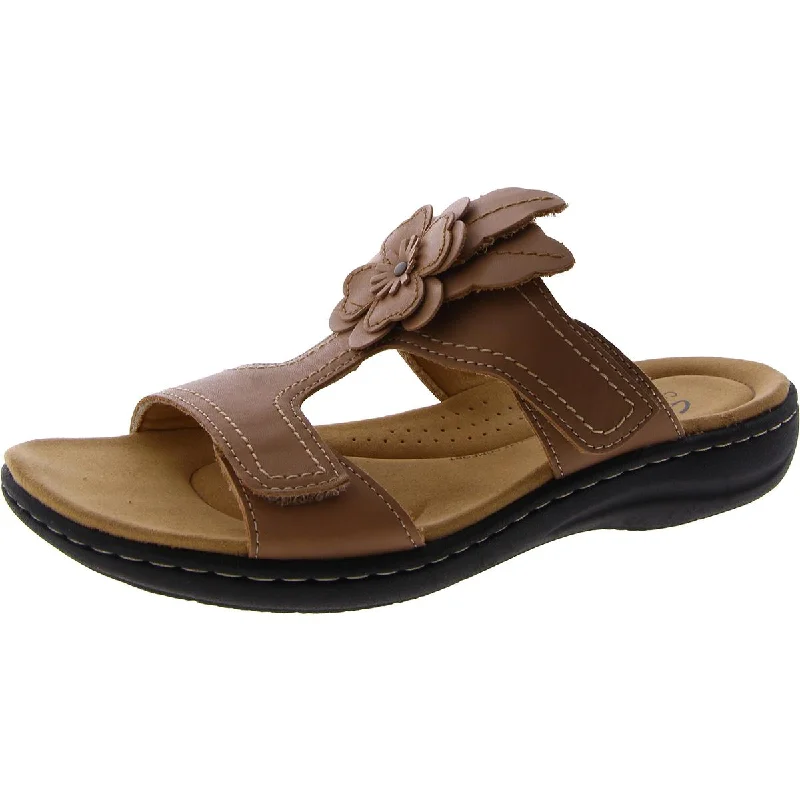 Women's Leather - Strapped Sandals with a Braided Detail in Brown for a Rustic AppealLaurieann Madi Womens Slip On Flat Slide Sandals