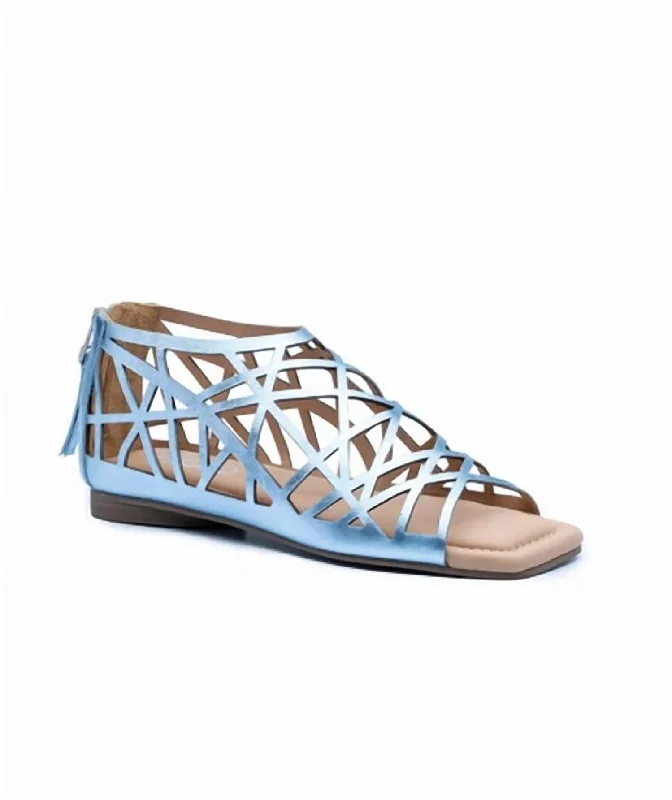 Women's Sandals with a Glitter - Coated Strap in Gold for a Sparkly Summer OutfitLazy Sandal In Smoke Blue