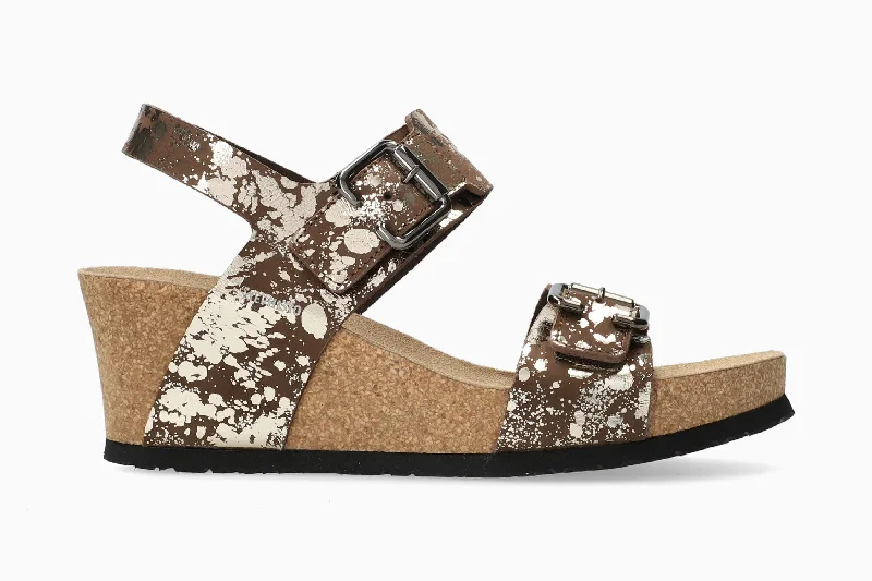 Women's Leather - Strapped Sandals with a Braided Detail in Brown for a Rustic AppealLissandra - Dark Brown