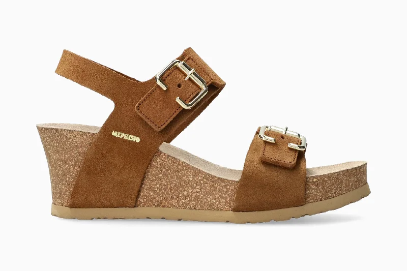 Sustainable Women's Recycled Material Sandals in Beige for Eco - Conscious ShoppersLissandra - Tobacco