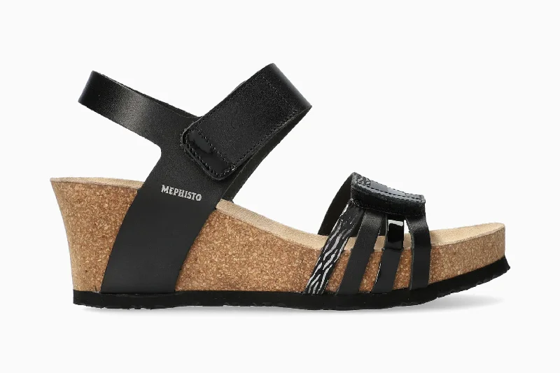 Women's Leather - Strapped Sandals with a Braided Detail in Brown for a Rustic AppealLucia - Black