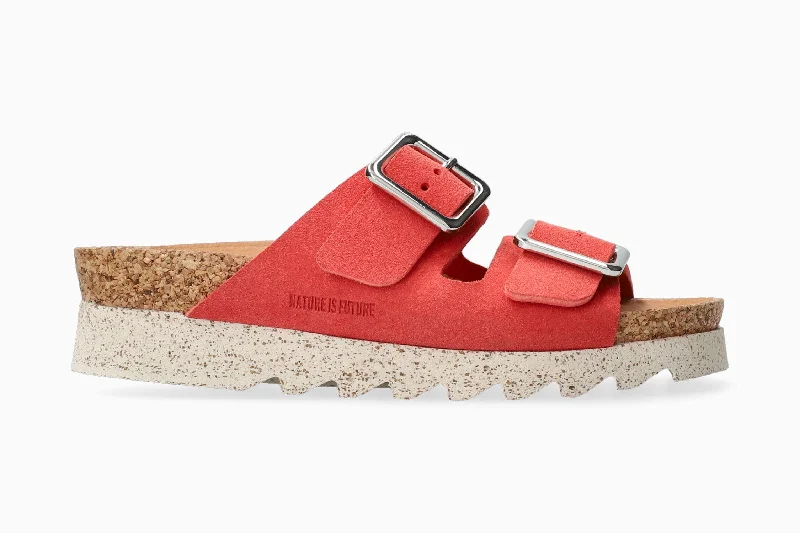 Women's Cork - Soled Espadrille Sandals with a Rope - Trimmed Upper in Navy for a Summer VibeMaelia - Coral