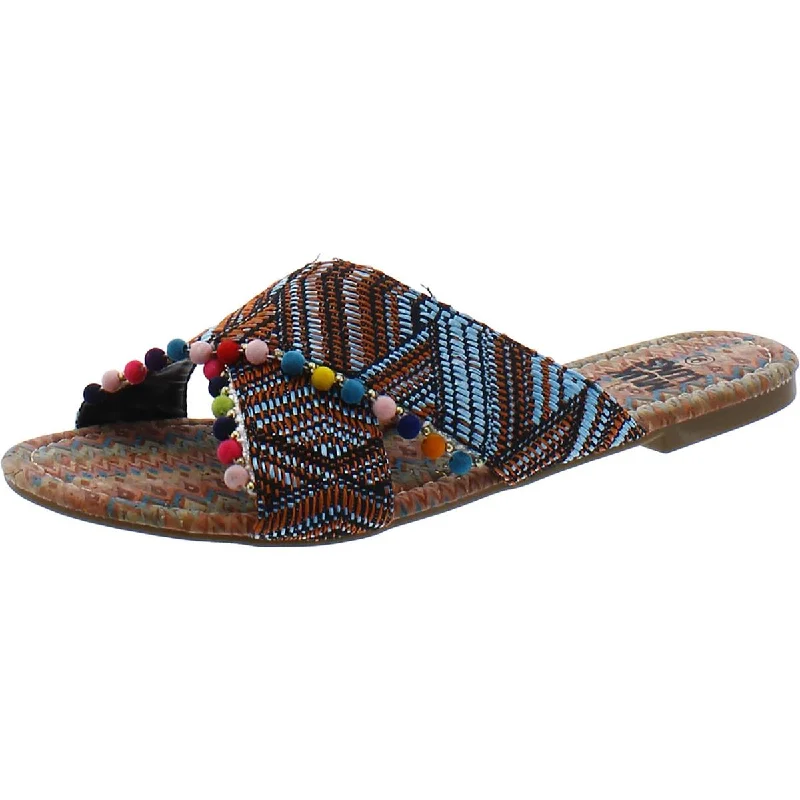 Women's Cork - Soled Espadrille Sandals with a Rope - Trimmed Upper in Navy for a Summer VibeManitobah Mukluks Womens Beaded Knit Slide Sandals