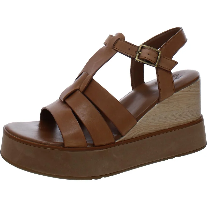 Women's Leather - Strapped Sandals with a Braided Detail in Brown for a Rustic AppealNaturalizer Womens Barrett Leather Strappy Wedge Sandals