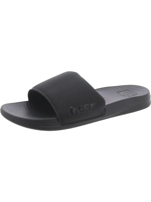 Plus Size Women's Wide - Width Platform Sandals in Black for Added Comfort and HeightReef One Slide Womens Slip On Open Toe Pool Slides