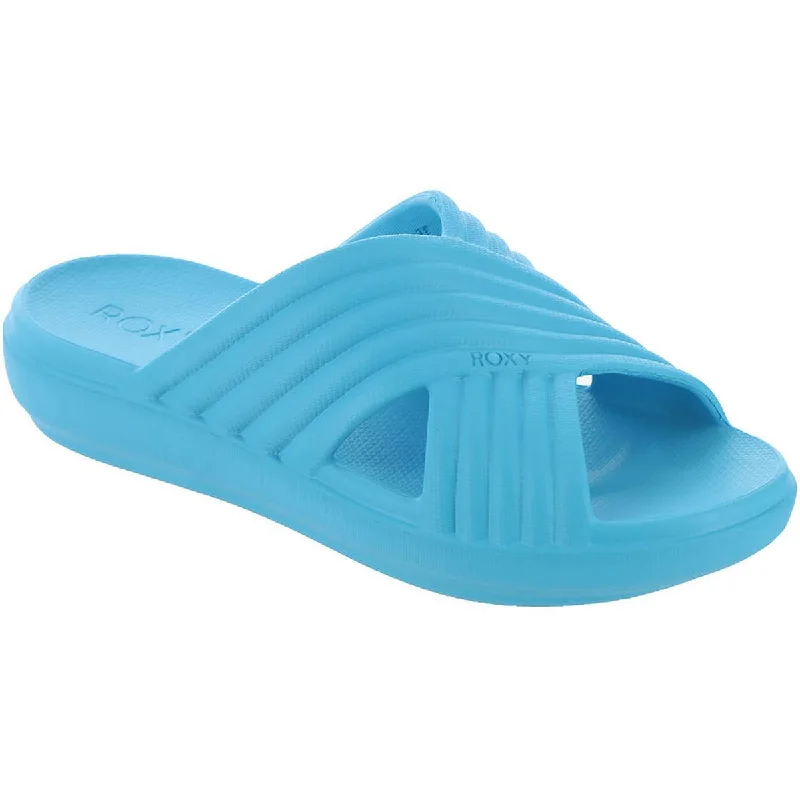 Elastic - Strap Women's Sandals with a Padded Toe in Teal for Easy On - and - OffRoxy Womens Slip On Open Toe Slide Sandals