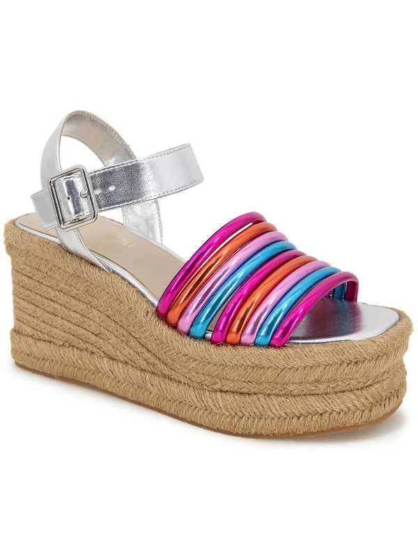 Women's Sandals with a Floral - Printed Upper in Pink for a Feminine Spring LookShelby Womens Metallic Ankle Strap Espadrilles