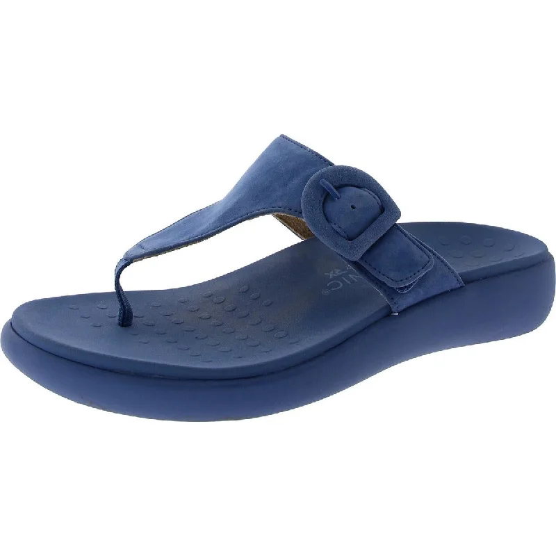 Women's Cork - Soled Espadrille Sandals with a Rope - Trimmed Upper in Navy for a Summer VibeVionic Womens Activate RX Cushioned Footbed Buckle T-Strap Sandals