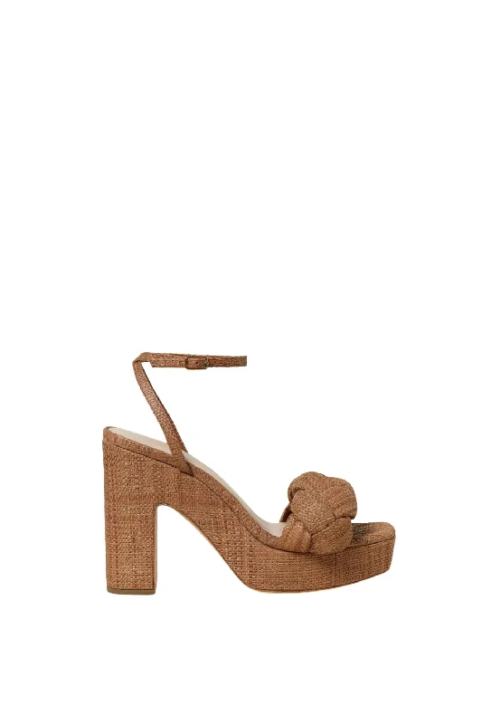 Women's Leather - Strapped Sandals with a Braided Detail in Brown for a Rustic AppealWomen Fae Platform Sandal In Brown