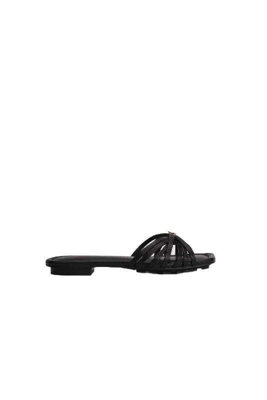 Adjustable Strap Women's Sandals with a Padded Heel in Pink for a Custom FitWomen's Althea Cage Slide In Black Nappa Noir