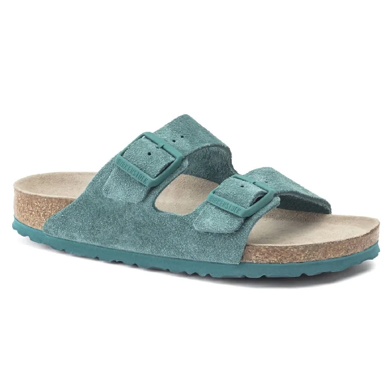 Women's Leather - Strapped Sandals with a Braided Detail in Brown for a Rustic AppealWomen's Arizona Sandals In Dark Teal