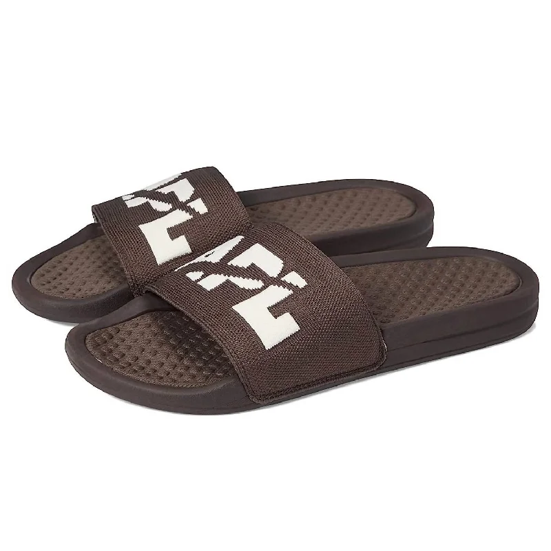 Shock - Absorbing Women's Sandals with a Soft Insole in Black for Active LifestylesWomen's Big Logo Techloom Slide In Chocolate/pristine