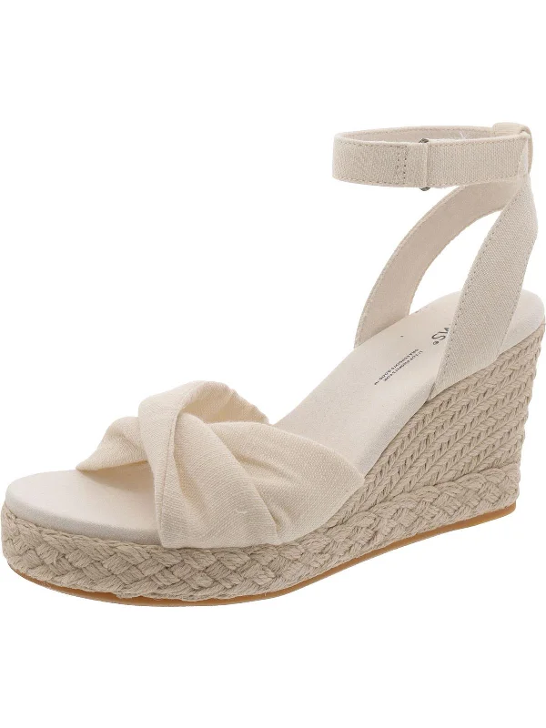 Women's Leather - Strapped Sandals with a Braided Detail in Brown for a Rustic AppealWomens Canvas Wedge Espadrilles