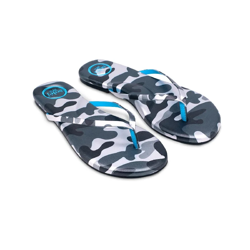 Women's Rhinestone - Embellished Open - Toe Sandals in Silver for a Glamorous Party LookWomen's Indie Sandals In Camo Silver Black With Blue