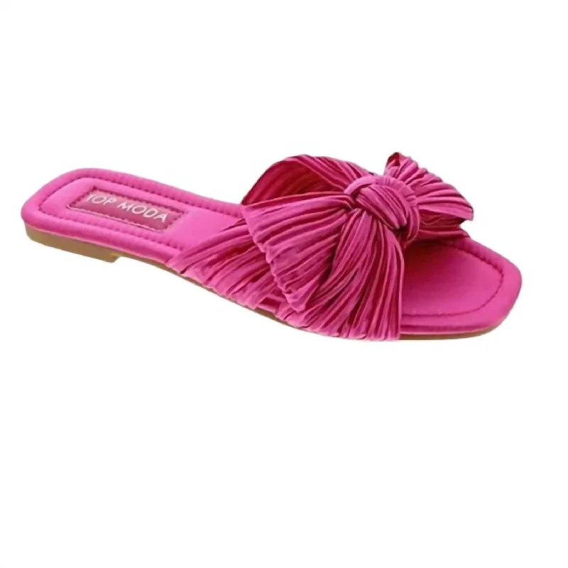 Shock - Absorbing Women's Sandals with a Soft Insole in Black for Active LifestylesWomen's Satin Bow Sandal In Fuchsia