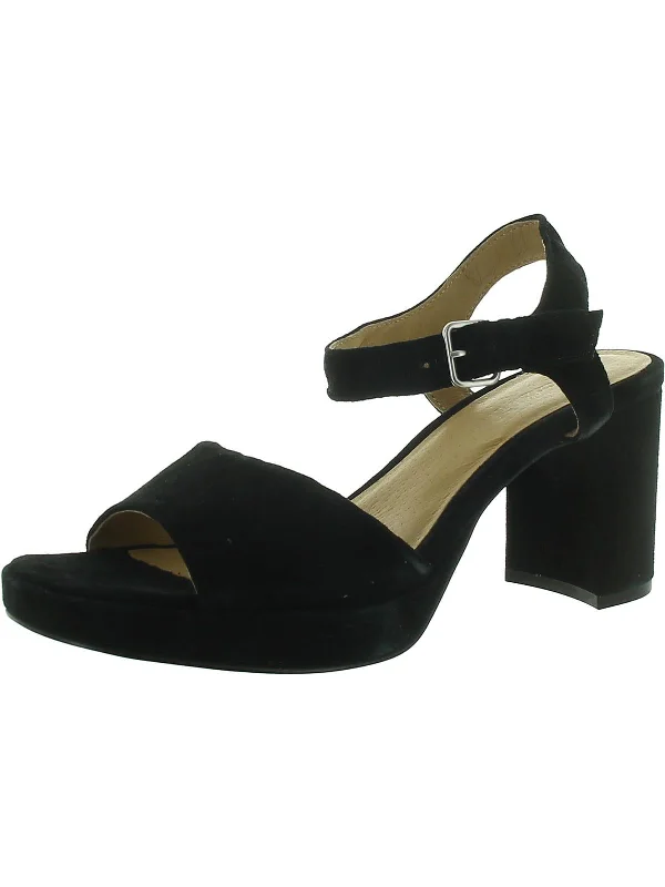 Shock - Absorbing Women's Sandals with a Soft Insole in Black for Active LifestylesWomens Suede Buckle Ankle Strap