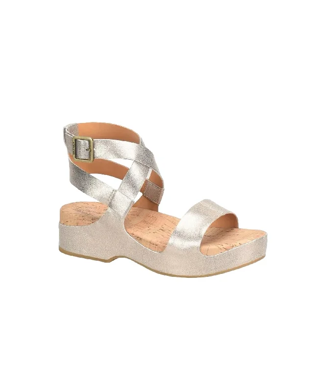 Adjustable Strap Women's Sandals with a Padded Heel in Pink for a Custom FitWomen's Yadira Sandal In Soft Gold Metallic