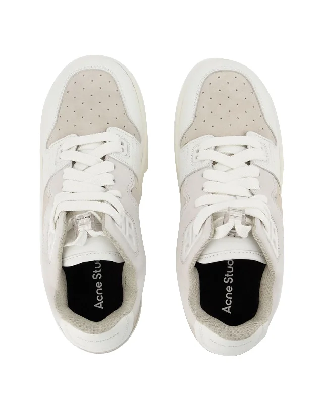 Foldable Women's Travel Sneakers for Compact Storage in Luggage08Sthlm Low Es Mix W Sneakers - Acne Studios - White - Leather