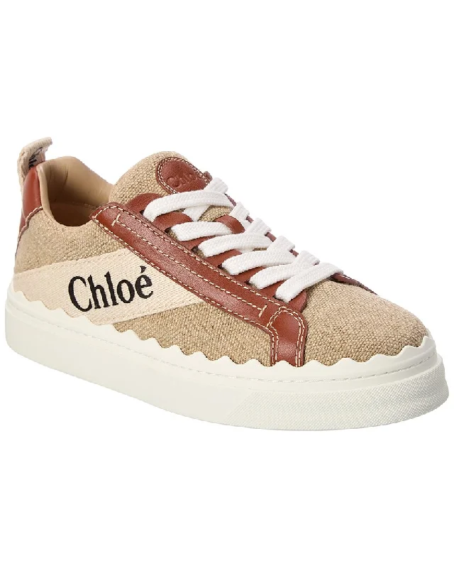 Chunky - Sole Women's Platform Sneakers in White for a Trendy Street Style LookChloé Lauren Canvas & Leather Sneaker