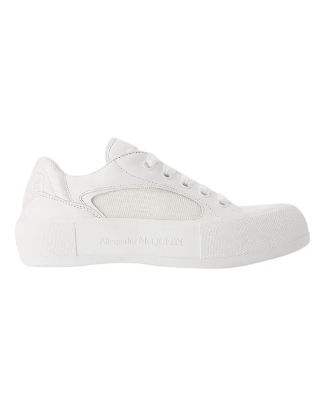 Lace - Up Women's Athletic Sneakers with Shock - Absorbing Midsoles for Intense WorkoutsDeck Sneakers - Alexander McQueen - Calfskin - White