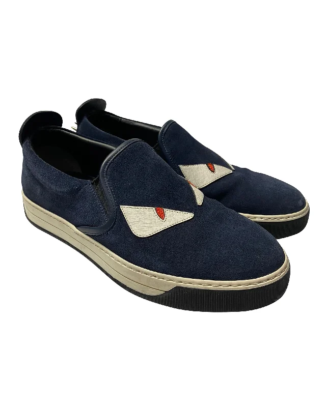 Low - Top Women's Tennis Sneakers in Bright Neon for a Pop of Color on the CourtFendi Monster 3D Eyes Slip-On Sneakers in Navy Blue Suede