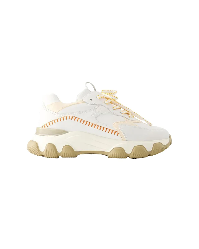 Women's Sneakers with Hidden Wedges for a Subtle Height Boost and Added StyleHyperactive Sneakers - Hogan - Leather - White/Brown