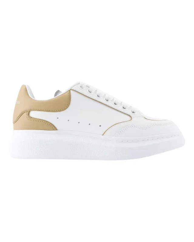 Slip - On Women's Canvas Sneakers in Navy for Easy and Effortless WearOversized Sneakers - Alexander McQueen - Leather - White/Camel