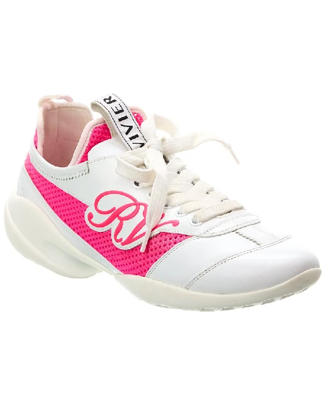 Chunky - Sole Women's Platform Sneakers in White for a Trendy Street Style LookRoger Vivier Leather & Mesh Sneaker