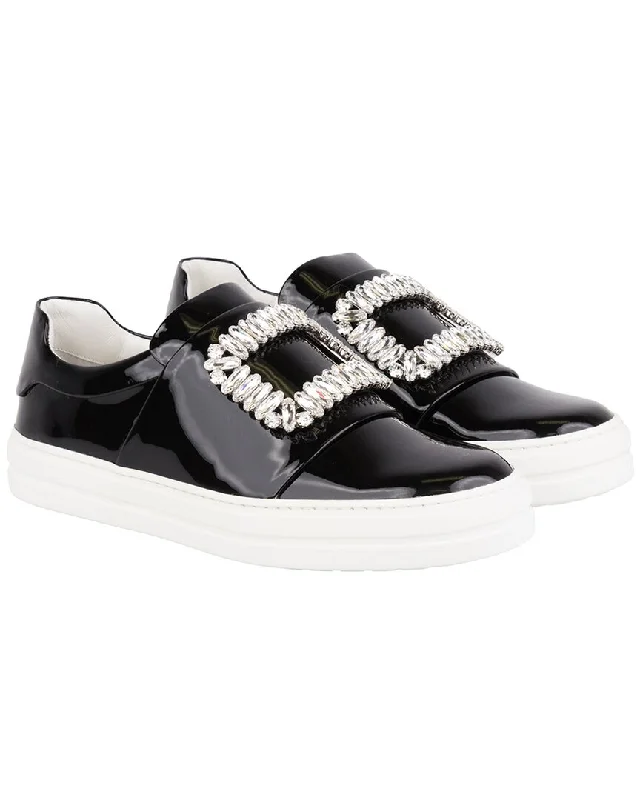 Women's Sneakers with Adjustable Straps for a Customized Fit During High - Impact ExercisesRoger Vivier Sneaky Viv Strass Leather Sneaker