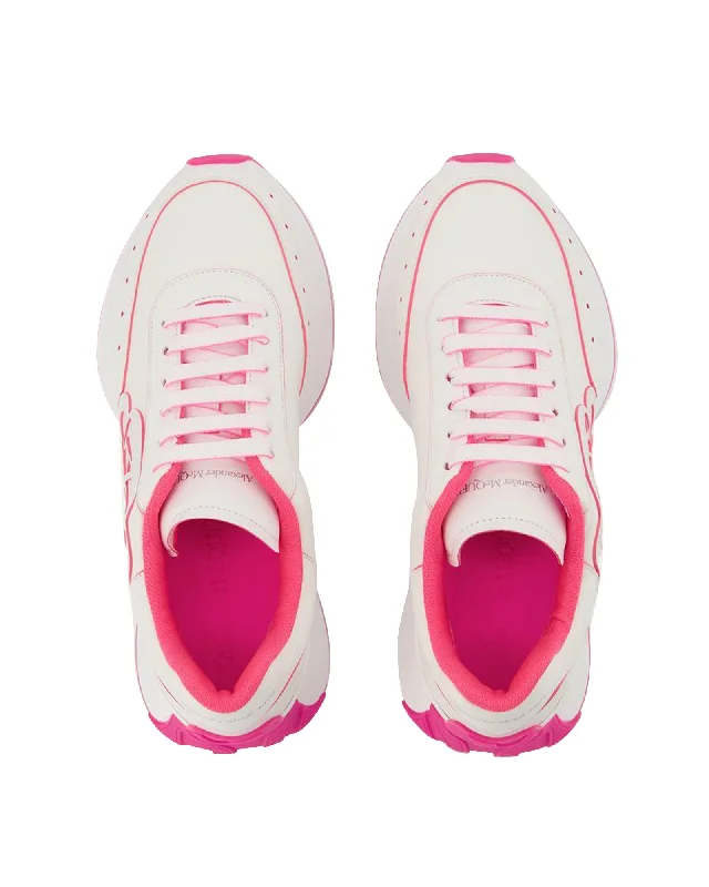 Wide - Width Women's Sneakers for Comfortable Fit for Those with Wider FeetSneakers in White/Pink Leather