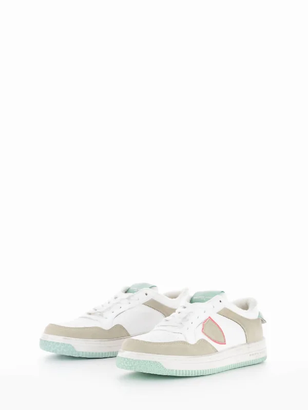 Retro - Style Women's Sneakers in Pastel Colors for a Nostalgic and Fashionable VibeUnisex Lyon Recycle Sneaker In Mixage Blanc Eau