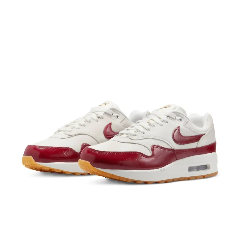 Women's Sneakers with Heel - Stabilizing Technology for Better Balance During RunningWomen's Air Max 1 Lx Sneakers In Sail Team Red