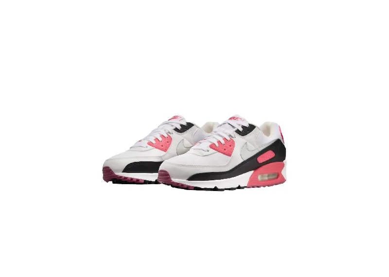 Women's Sneakers with Adjustable Straps for a Customized Fit During High - Impact ExercisesWomen's Air Max 90 Sneakers In White/light Silver-Aster Pink