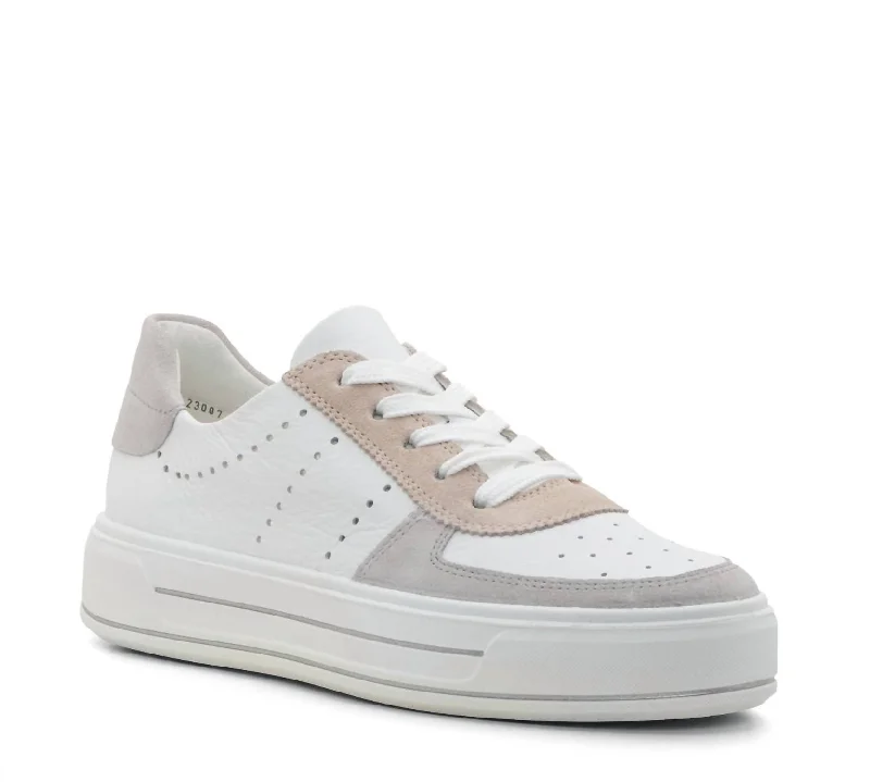 Women's Sneakers with Hidden Wedges for a Subtle Height Boost and Added StyleWomen's Calgary Sneakers In Pebbled/white/shell