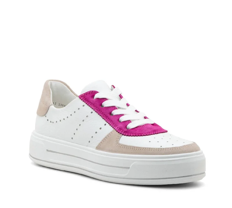 Patterned Print Women's Sneakers in Floral Designs for a Feminine and Fashion - Forward LookWomen's Calgary Sneakers In White/pink