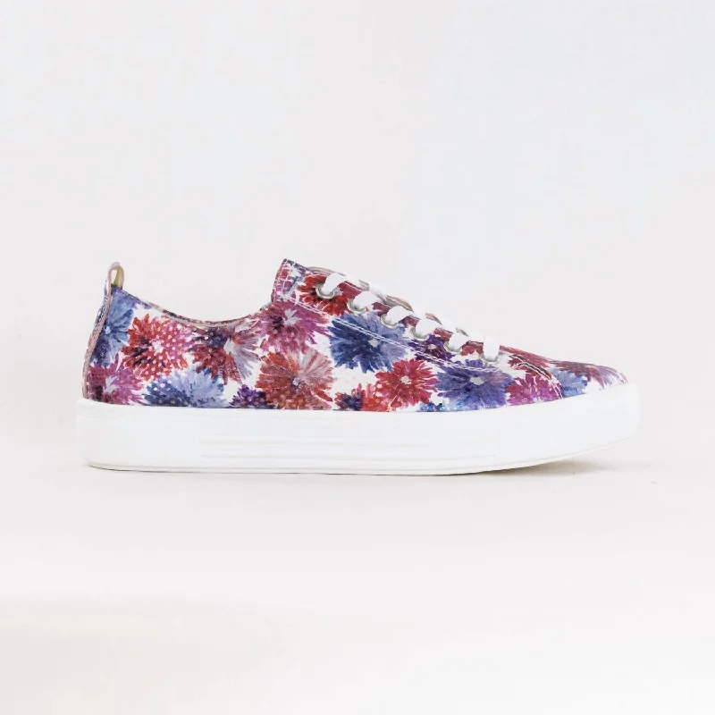 Slip - On Women's Canvas Sneakers in Navy for Easy and Effortless WearWomen's Flowered Sneakers In Multi