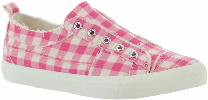 Wide - Width Women's Sneakers for Comfortable Fit for Those with Wider FeetWomen's Gingham Babalu Sneakers In Pink