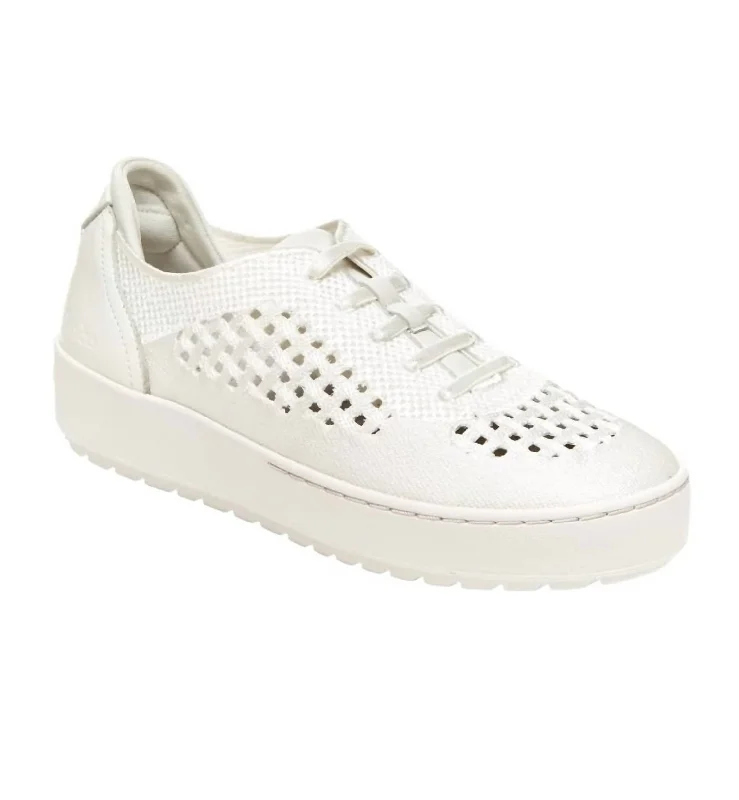 Chunky - Sole Women's Platform Sneakers in White for a Trendy Street Style LookWomen's Lilac Sneaker In White Shimmer