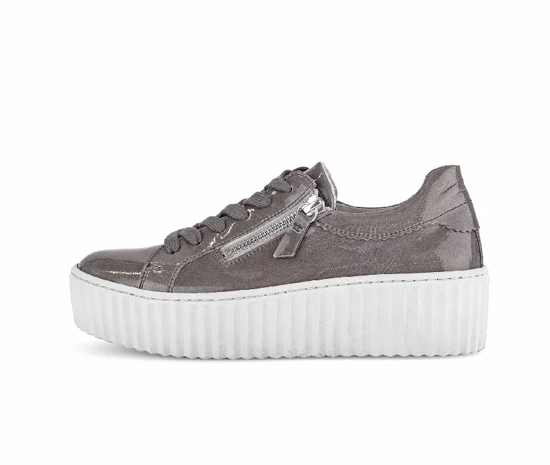 Lightweight Knit Women's Sneakers with Arch Support for All - Day ComfortWomen's Platform Tie Sneaker In Full Lack Grey