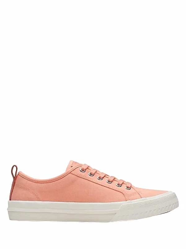 Women's Sneakers with Removable Insoles for Easy Cleaning and CustomizationWomen's Roxby Lace Sneaker In Coral Canvas