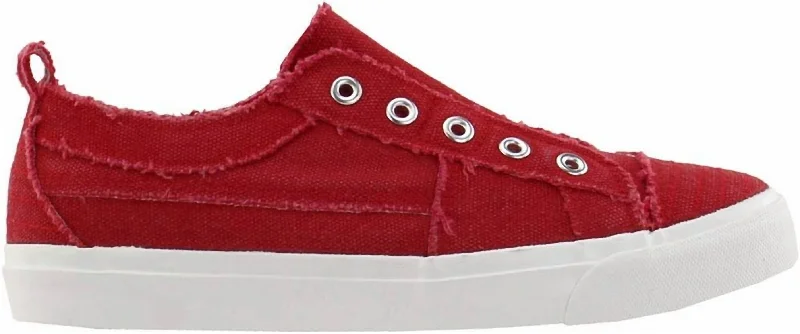 Vegan - Friendly Women's Sneakers Made from Recycled Materials for an Eco - Conscious ChoiceWomen's Slip On Sneakers In Red