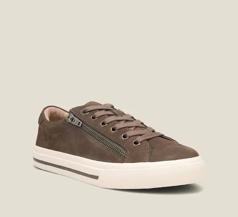 Women's Sneakers with Hidden Wedges for a Subtle Height Boost and Added StyleWomen's Z Soul Luxe Sneakers In Dark Taupe Nubuck